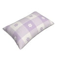 thumbnail image 3 of Daiia Floral Purple Buffalo Plaid Bedding Waterproof Pillow Protector Zippered Queen – Bed Bug Proof Pillow Encasement-14"x20", 3 of 9