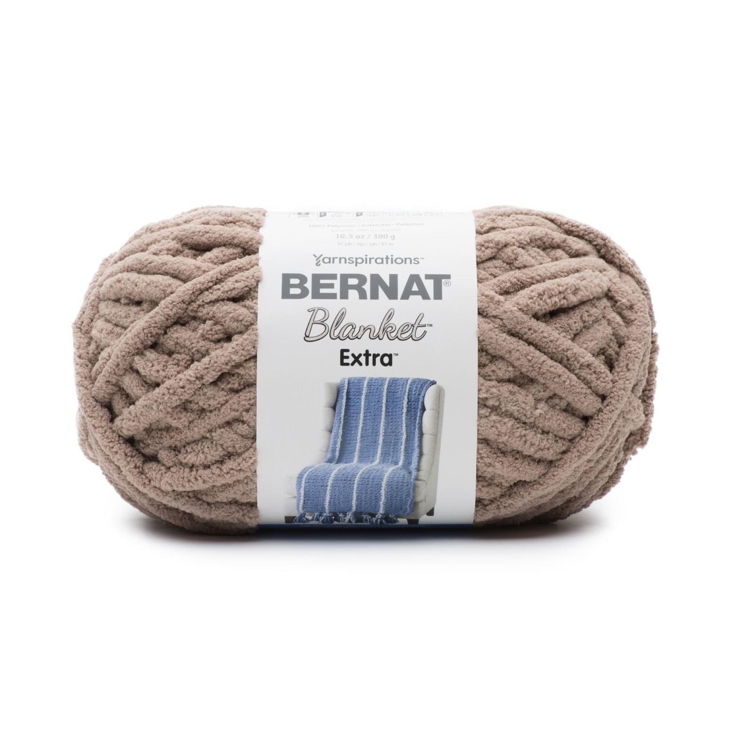 Bernat® Blanket Extra™ Yarn, Polyester #7 Jumbo, 10.5oz/300g, 97 Yards, Cuddly chenille-style yarn