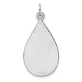thumbnail image 5 of Auriga 925 Sterling Silver Rh-plt Engravable Teardrop Polished Front/Satin Back Disc Charm, 5 of 6