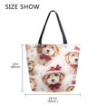 thumbnail image 5 of Large Canvas Bag 13.5x5.1x15 Inch Canvas Bag Shopping Canvas Bag Suitable For Outing Shopping Travel Out Of Large Capacity Storage Yellow Christmas Puppy, 5 of 9