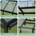 thumbnail image 5 of EastVita 6x10 FT Outdoor Walk-In Greenhouse Heavy-Duty Aluminum Frame and Polycarbonate Panels with Vented Roof Ideal for Backyard Patio Gardening and Wind Protection Sliding door, 5 of 5