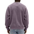 thumbnail image 4 of IAJDKMEK Men's Corduroy Crewneck Sweatshirt - Relaxed Fit Long Sleeve Pullover Top for Men, Casual Everyday Sweatshirt with Soft Texture,Light Purple 4XL, 4 of 7