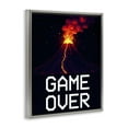 thumbnail image 4 of Pixel Volcano Game Over Gray Framed Floater Canvas Wall Art, design by Kim Allen, 4 of 10