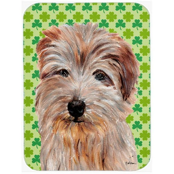 Norfolk Terrier Lucky Shamrock St. Patricks Day Mouse Pad, Hot Pad Or Trivet, 7.75 x 9.25 In.