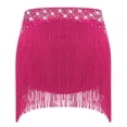 thumbnail image 2 of TiaoBug Jazz Latin Dance Skirt for Girls Sparkle Fringe Tassels Belly Dance Ballroom Salsa Tango Performance Hot Pink 10, 2 of 6