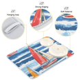 thumbnail image 3 of Yayeee Dish Drying Mat for Kitchen Counter 18"x24" Microfiber Absorbent Pad, Red Sailboats, 3 of 7