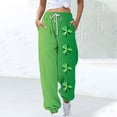 thumbnail image 2 of FAIWAD Womens St Patricks Day Sweatpants Shamrock Printed Sports Joggers Pant Girls Drawstring Waist Workout Running Pants with Pockets, 2 of 4