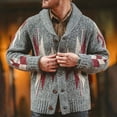 thumbnail image 2 of Vedolay Men's Cardigan Sweater Knitted Sweater Autumn Winter Cardigan Sweater Top Grey,XL, 2 of 5