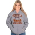 thumbnail image 3 of Virginia for Losers Funny Rivalry Unisex Fleece Graphic Zip Up Hoodie Brisco Brands 2X, 3 of 5