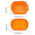 thumbnail image 2 of Revestimiento de silicona para freidora de aire Hugtrwg Plegable para hornear en Microondas cuadrado naranja, 2 of 6