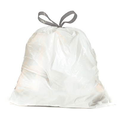 Plasticplace 13 Gallon Drawstring Trash Bags - White, case of 200 bags ...
