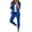 Blue, variant on Women's Trouser Suit - 2 Piece Slim Fit, Long Sleeve, Solid Color, Polyester, All Season, Office Business