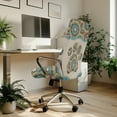 thumbnail image 3 of Whosucclay Boho Mandala Dog Paw Pattern Computer Office Chair Cover, Anti-Dust Office Chair Cover with Elastic Bottom Swivel Office Chair Seat Cover Thick Desk Chair Seat Protector-L, 3 of 7
