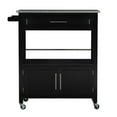 thumbnail image 3 of Riverbay Furniture Transitional Wood/Granite Top Kitchen Cart in Black, 3 of 16