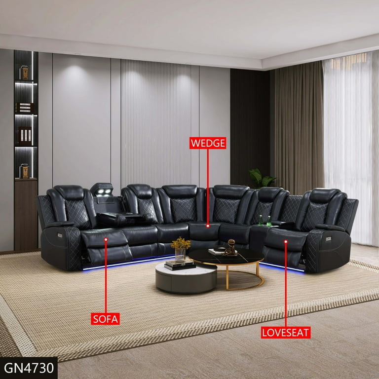 TRUME S　collection TR-MB5004/MB52-UAA0 TrumanPick Power Electric Recliner Leather Sofa Chair Set