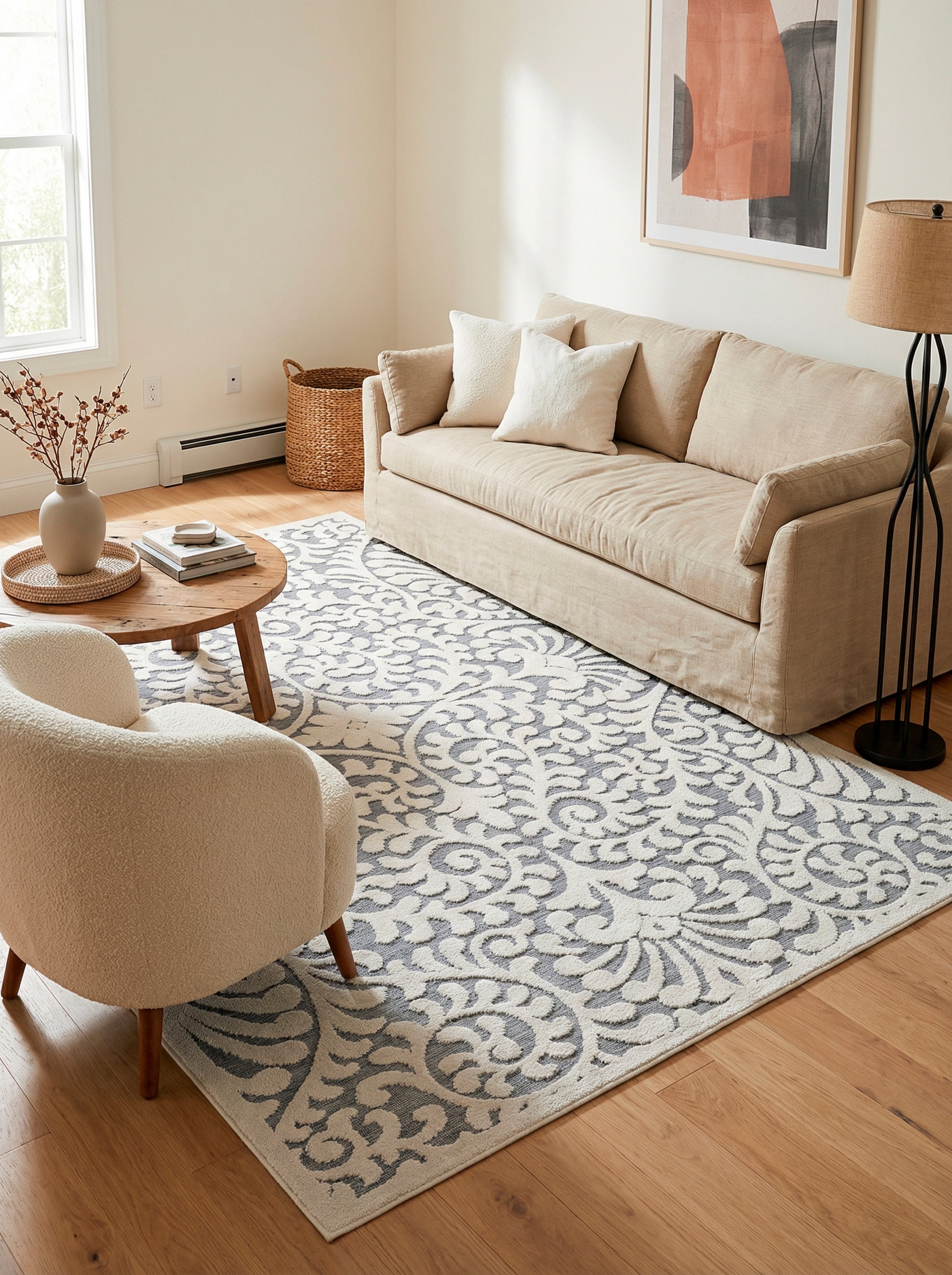 My Texas House Bluebonnets Natural Area Rug, 7 ft 9 in x 10 ft