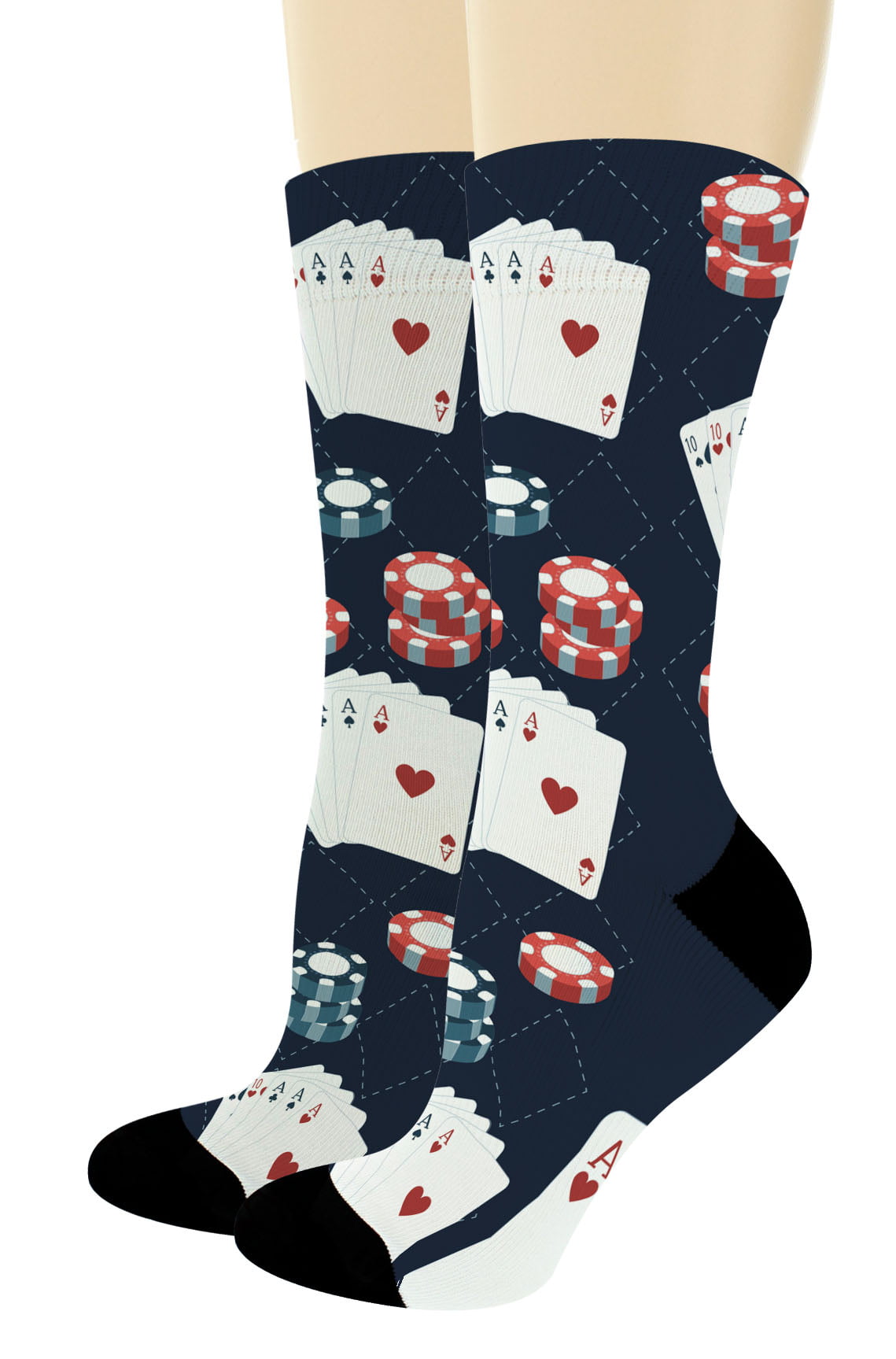 MEN'S FASHION Causual socks warm poker printed 