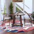 thumbnail image 4 of Independence Day Washable Round Area Rug 5 ft, U. S. Flag Cartoon Firework Bald Eagle Face, Soft Non Slip Rugs Stain Repellent Indoor Felt Carpet for Living Dining Room Bedroom Home Office, 4 of 9