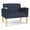 Castillo Batik, variant on Belmont Lounge Reception Waiting Bariatric Chair / Natural Wood Legs / Blue