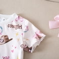 thumbnail image 5 of Weebloom Summer Pajamas For Toddler Girls Summer Western Style Kids Outfit Two Piece For Everyday Wear Short Sleeve Tee And Shorts Sleepwear Nightwear Pjs Loungewear Pink 3-4Y, 5 of 9