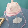 thumbnail image 2 of Protector facial para bebé, sombrero protector facial extraíble para niños, protector facial transparente desmontable, color rosa, 2 of 5