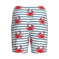 thumbnail image 2 of Lsque Cute Red Crabs With Nautical Mens Sleep Pajama Shorts,Short Pajama Pants, Cotton Ultra-Soft Knit-Large, 2 of 9