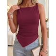 thumbnail image 6 of Asymmetrical Tops for Women Sleeveless Twist Straps Slim Fit Y2K Ruched Tank Shirts Going Out Top Deep Red L, 6 of 8