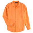 thumbnail image 1 of Nautica Mens Solid Linen Button Up Shirt, Orange, Medium, 1 of 2