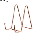 thumbnail image 3 of uxcell Plate Stand for Display, 2Pcs 4.3 Inch Iron Easel Plate Holder Display Stands Metal Decorative Plates for Picture Photo Book, Rose Gold, 3 of 5