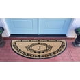 thumbnail image 3 of A1HC Heavy-Duty Semi-Circular Coir and Rubber Doormat, 36"x72" Hand-Flocked Monogrammed Front Porch Entrance Rug with Floral Design, 3 of 5