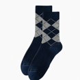 thumbnail image 3 of Babcutegg Mens Color Block Mid Calf Socks Moisture-Wicking Cotton Breathable Casual Socks Navy Size Free Size, 3 of 5