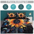 thumbnail image 5 of 3PCS Oil Painting of Sunflowers Duvet Cover Set Twin, 1 Duvet Cover And 2 Pillowcase, Duvet Cover for Kids Girls Boys And Teens, 5 of 6