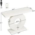 thumbnail image 2 of Elegant White Geometric Console Table for Living Room & Entryway | 39.4" Modern Glam Accent Table with Sturdy Wave Pedestal Base | Easy Assembly, 2 of 8