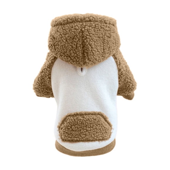 Fuzzy Dog Clothes for Small Doggie Hoodie Thermal Coat Doggie Clothes for Puppy Boy Girl Dog Jacket Sweater Outfit(M,Coffee)