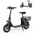 thumbnail image 3 of Lohoms Updated 450W Foldable Electric Scooters Bike, Adult Electric Moped Commuter Ebike Biycle Waterproof E-Scooter With Seat Basket 12 in Off-Road Tires,Black, 3 of 10
