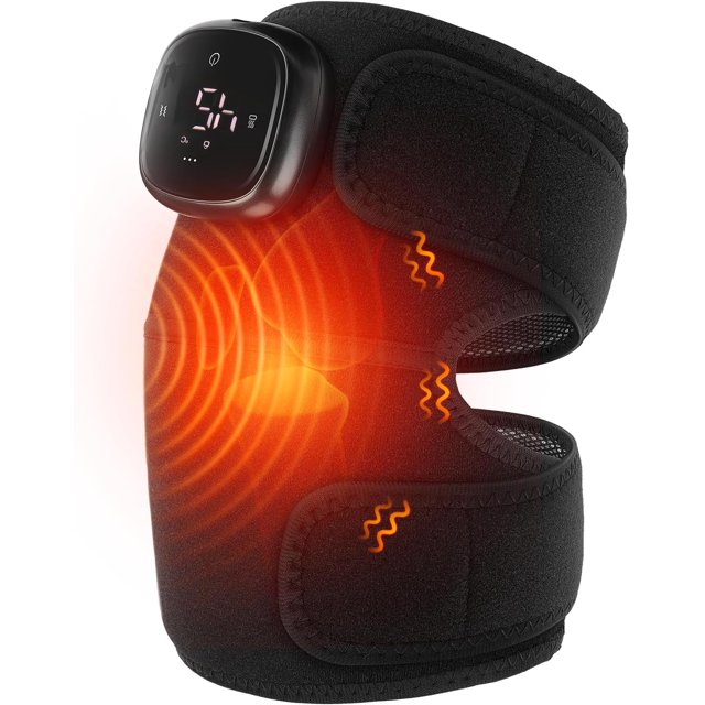 Biwat Knee Brace with Heat and Vibration, 3 in 1 Heated Knee Brace Shoulder Heating Pads Elbow Brace, Cordless Heat Pad for Knee, to Keep Knee Warmers