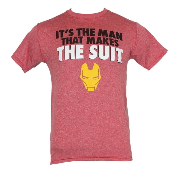 Iron Man Moisture Wicking Mens T-Shirt - "It's The Man That Makes The Suit" (Small)
