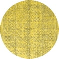 thumbnail image 1 of Ahgly Company Machine Washable Indoor Round Oriental Yellow Industrial Area Rugs, 3' Round, 1 of 4