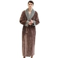 thumbnail image 4 of Fymall Women Men Long Bathrobe Flannel Nightgown Warm Home Robe With Pocket, 4 of 8