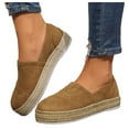 thumbnail image 6 of Mostsola Espadrilles for Women Suede Loafers Slip on Flats Shoes Casual Platform Walking Shoes, 6 of 8