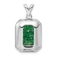 thumbnail image 3 of Sterling Silver Rhodium-plated 12x14 Green Ice CZ Pendant QP5189, 3 of 4