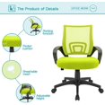 thumbnail image 3 of Lacoo Adjustable Mid Back Office Chair Mesh Swivel Desk Chair with Armrests, Green, 3 of 6