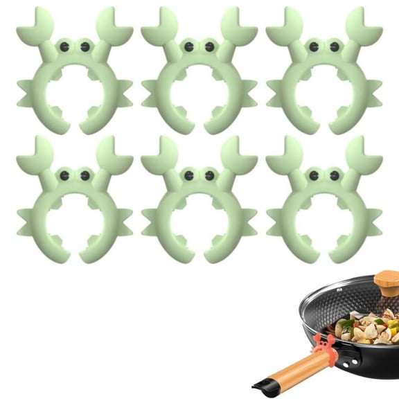 6Pcs Crab Spoon Rest,Silicone Anti Slip Crab Spatula Holder Heat-resistant,Crab Utensil Holder For Saucepan, Anti Scalding Cooking Pot Clip, Anti-Overflow, Kitchen Gadget