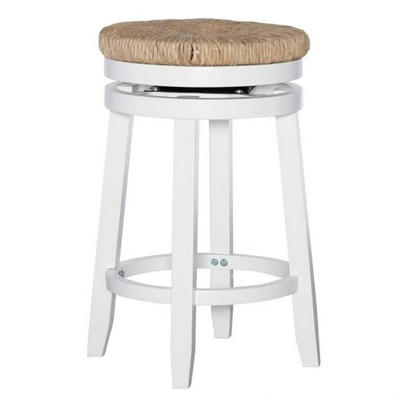 Powell Furniture Linon Morgan 25.5" Wood Counter Stool in White