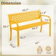 thumbnail image 5 of Ktaxon 49in Garden Bench with Grid-shaped, Black Wrought Iron Outdoor Patio Bench for Lawn, Yellow, 5 of 10