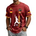 thumbnail image 3 of Soccer Cup 2026 Jersey for Men, Crew Neck Short Sleeve Deutschland Kicker Graphic Tee with Waffle Knit - Breathable Athletic Top Wine L, 3 of 7