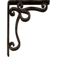 thumbnail image 4 of Ekena Millwork 2"W x 7 1/2"D x 10"H Orleans Wrought Iron Bracket, (Triple center brace), Antiqued Brass, 4 of 8