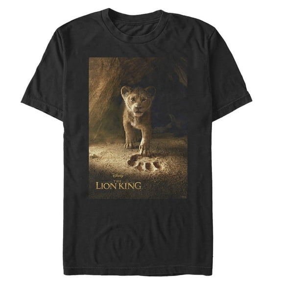 Men's Lion King Simba Paw Movie Poster Graphic Tee Black X Large