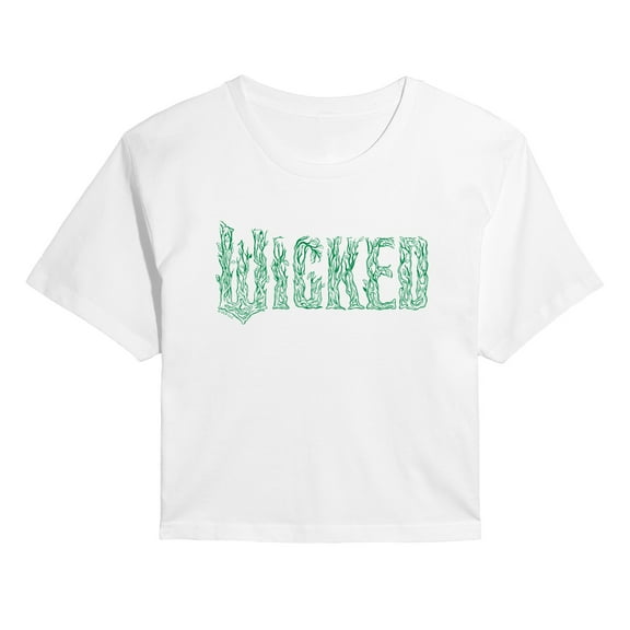 Wicked: Part 2 -  Twisted Tree Branch Logo - Juniors Cropped Short Sleeve Graphic T-Shirt