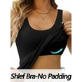thumbnail image 4 of Charmo Womens 3-packs Cotton Tank Tops Fitting Racerback Undershirts Base Layer Camisole with Shelf Bra, 4 of 6
